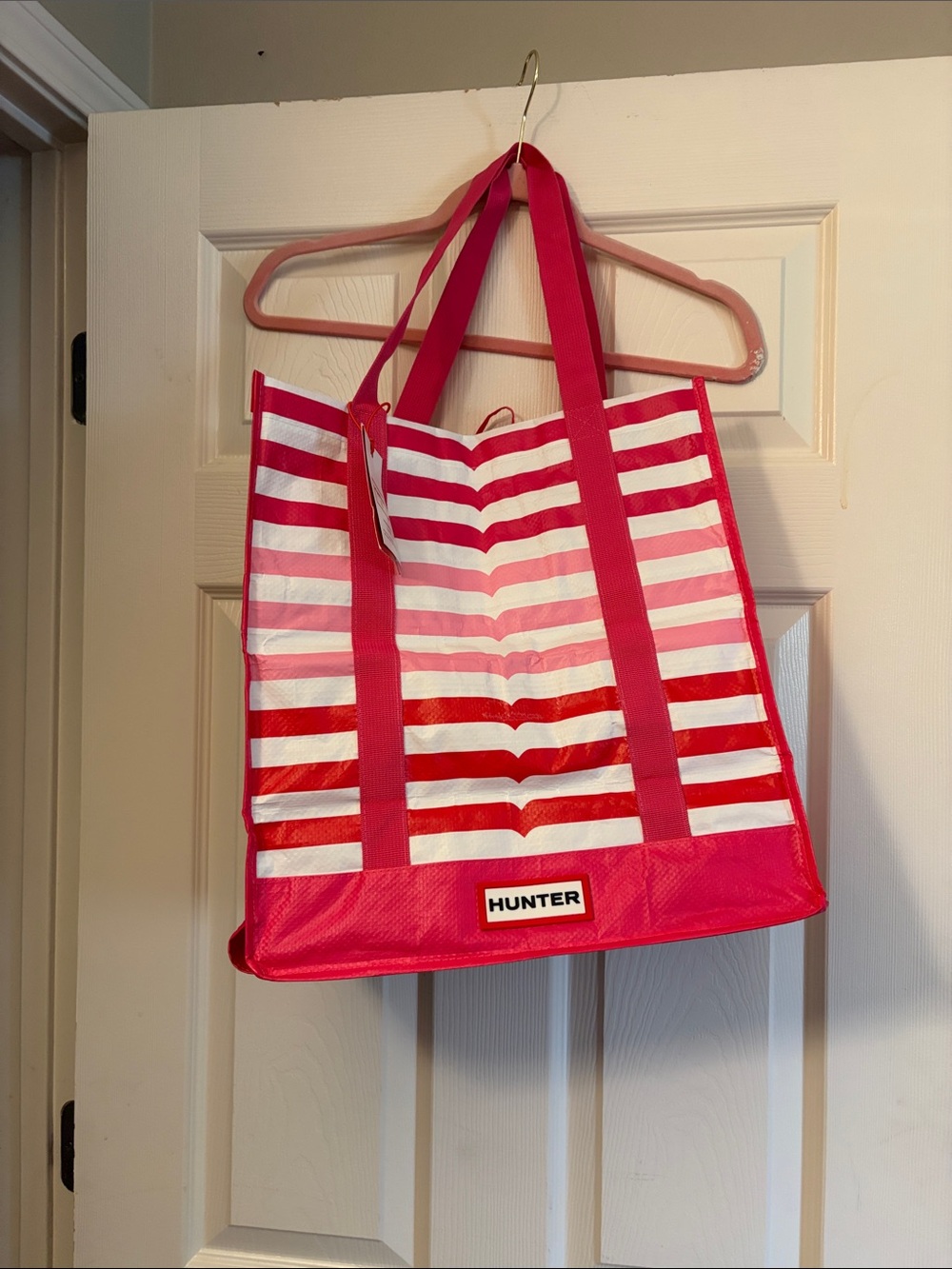 Hunter for Target Collab Pink and White Striped Re-usable Tote